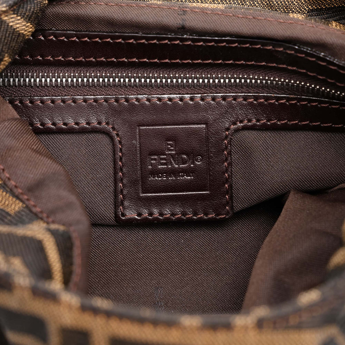 Fendi Zucca Canvas Shoulder Bag