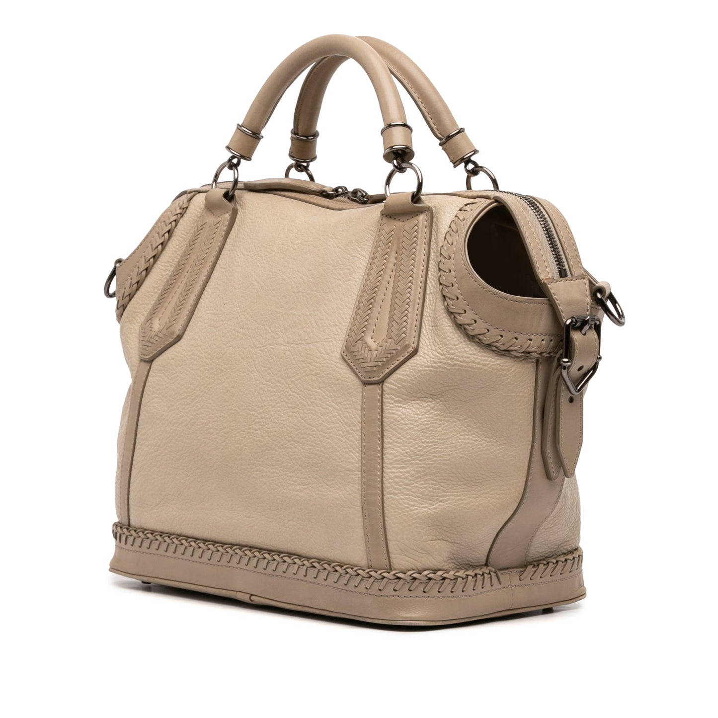 Burberry Leather Whipstitch Tassel Ellers Satchel