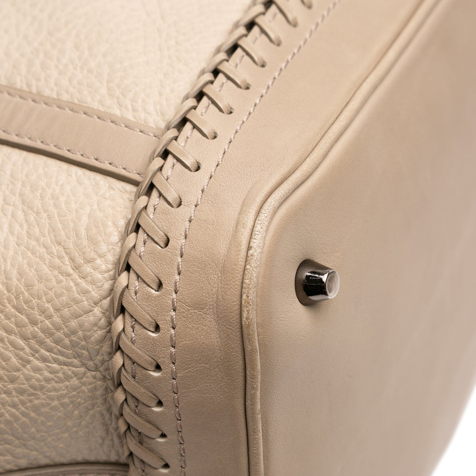 Burberry Leather Whipstitch Tassel Ellers Satchel