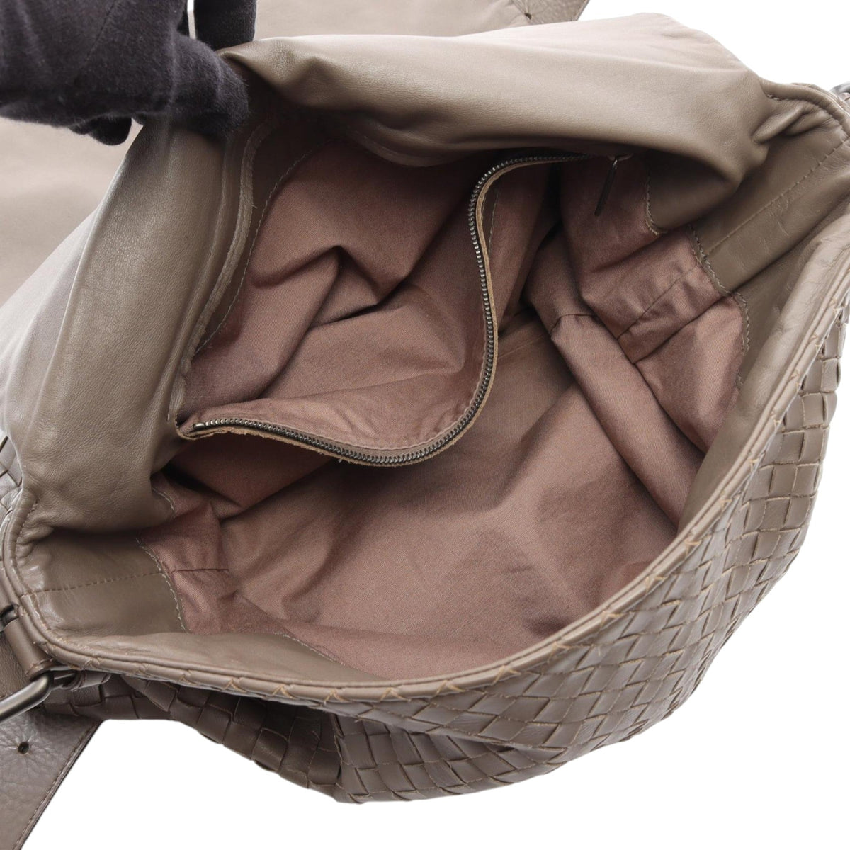 Bottega Veneta Nappa Intrecciato Crossbody — Beige