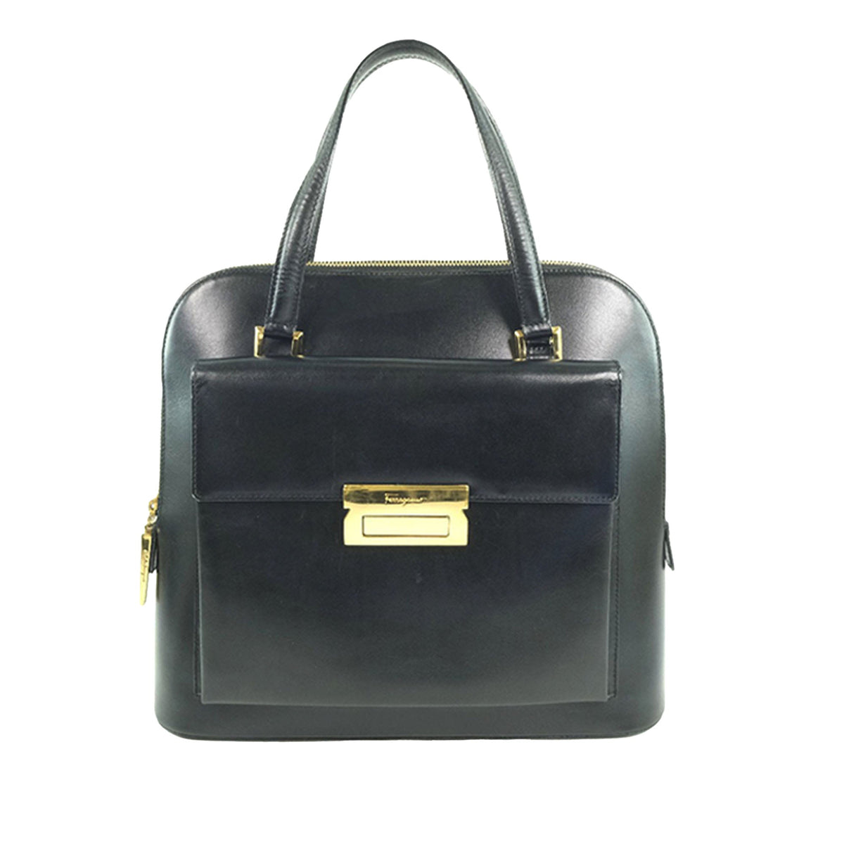 Ferragamo Leather Handbag — Black