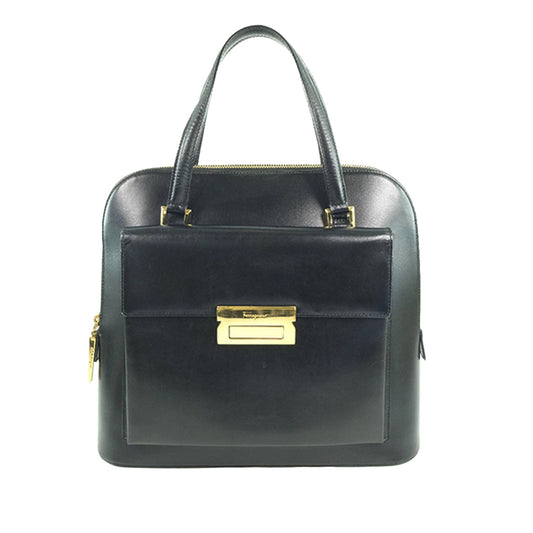Ferragamo Leather Handbag — Black
