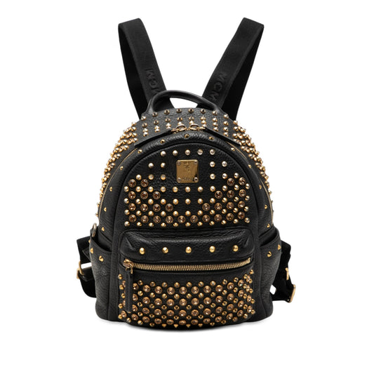 MCM Mini Studded Leather Stark Backpack