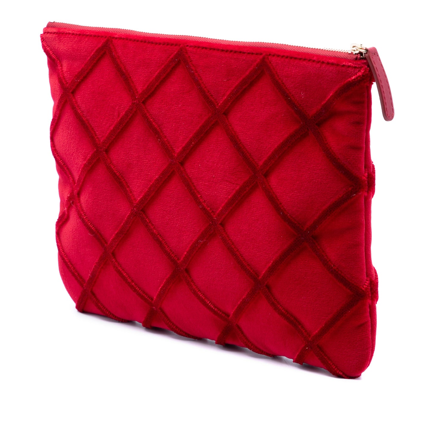 Chanel Medium CC Quilted Velvet O Case Clutch