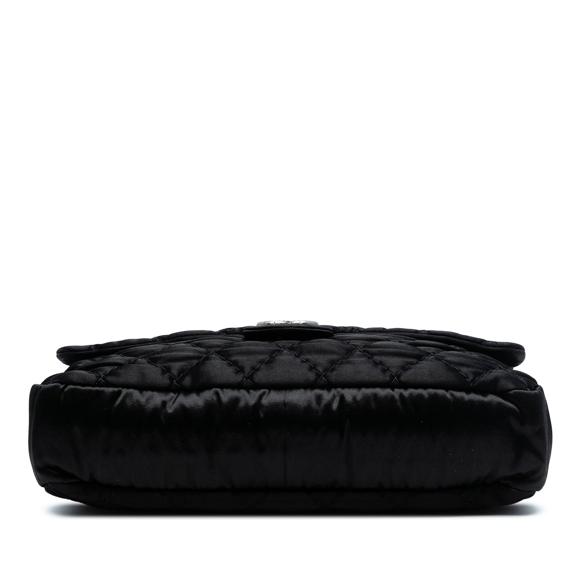 Chanel Extra Large CC Quilted Satin Single Flap
