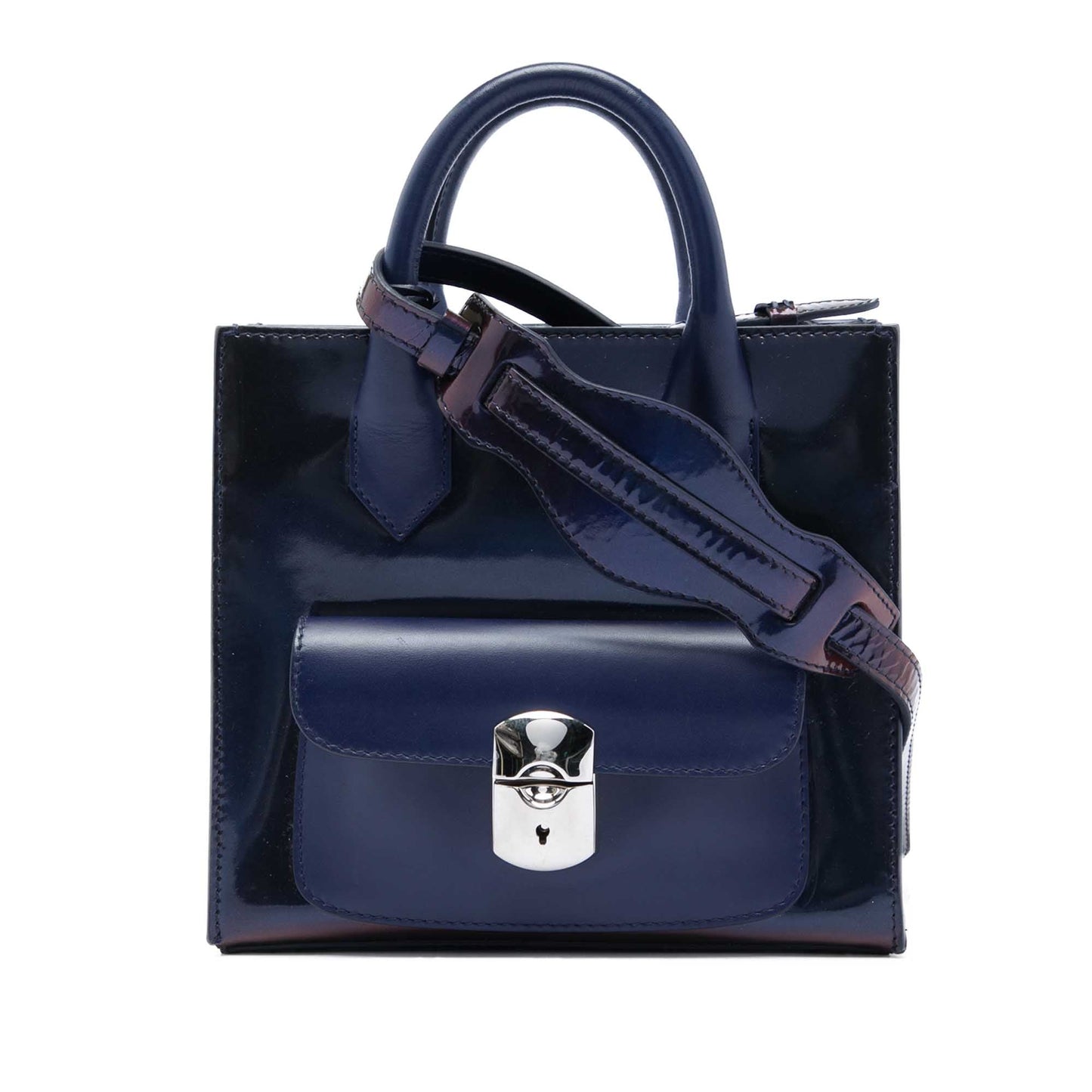 Balenciaga Mini Patent Padlock All Afternoon Satchel