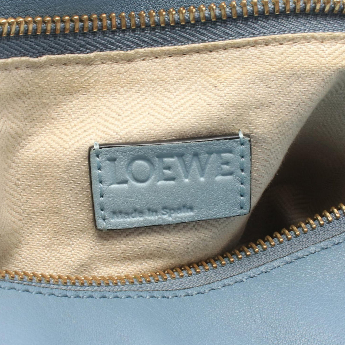 LOEWE Medium Tricolor Calfskin Puzzle Satchel — Blue