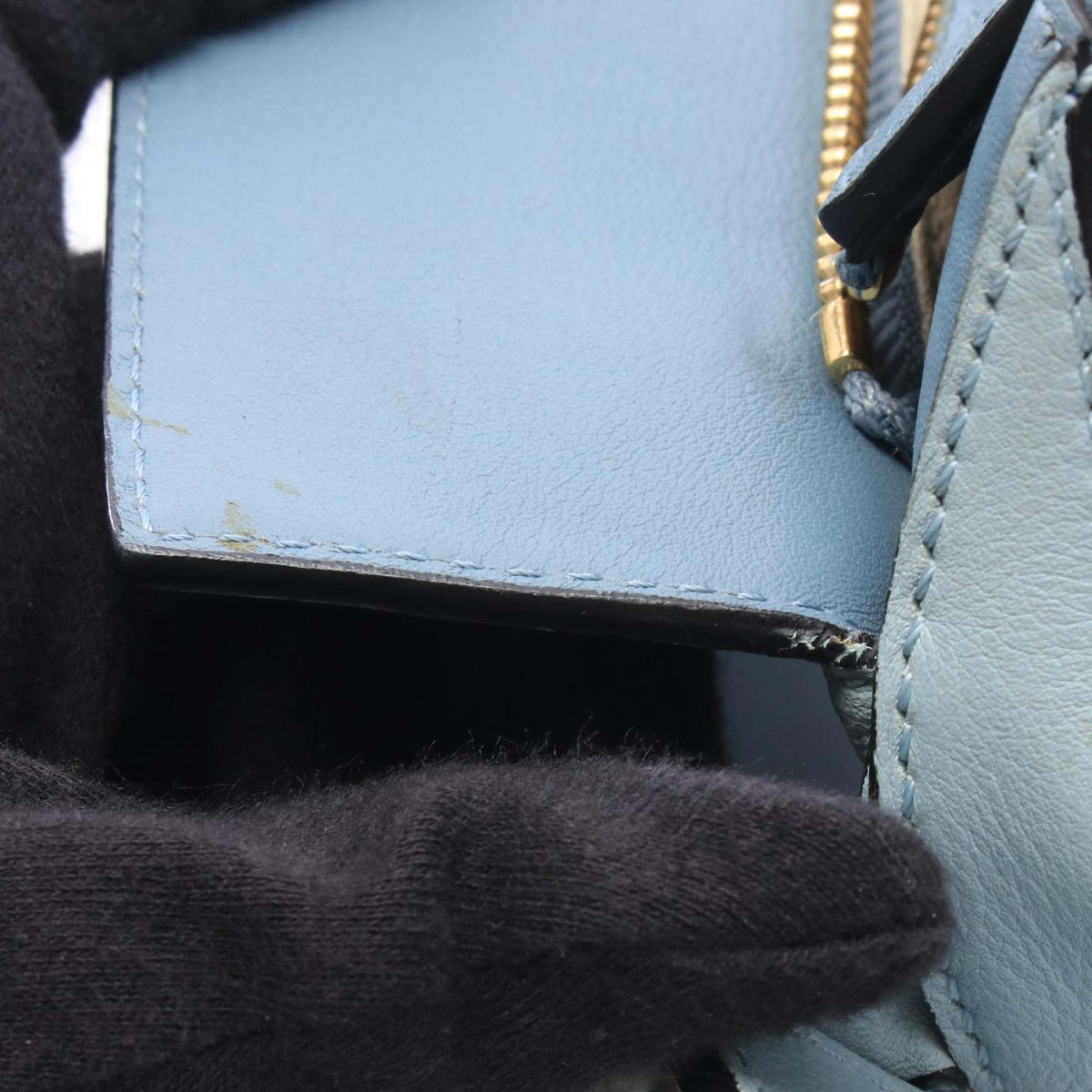 LOEWE Medium Tricolor Calfskin Puzzle Satchel — Blue