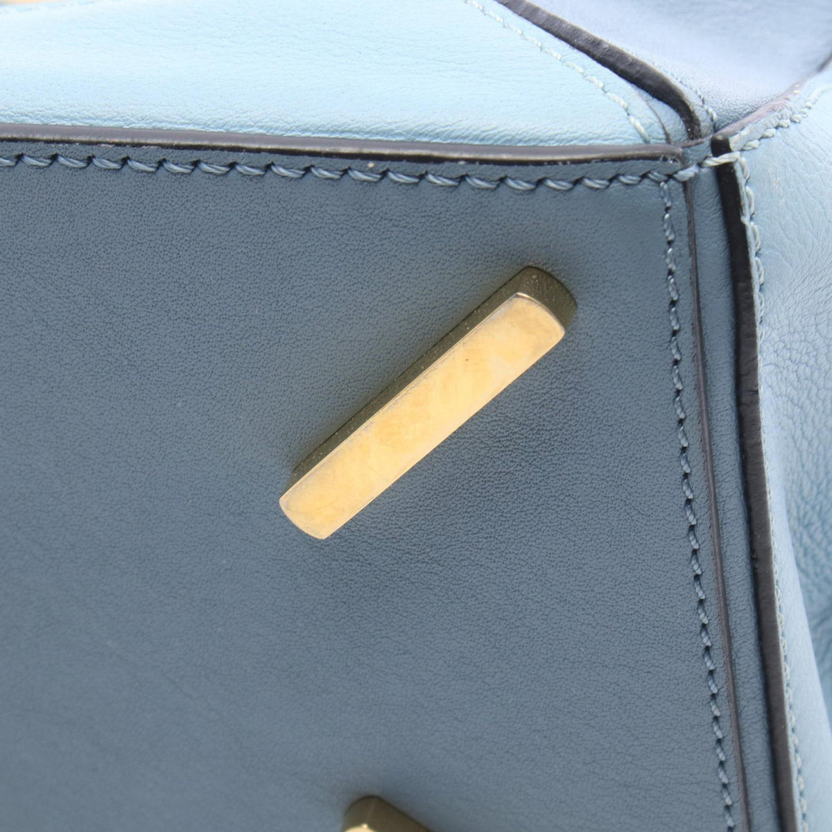 LOEWE Medium Tricolor Calfskin Puzzle Satchel — Blue