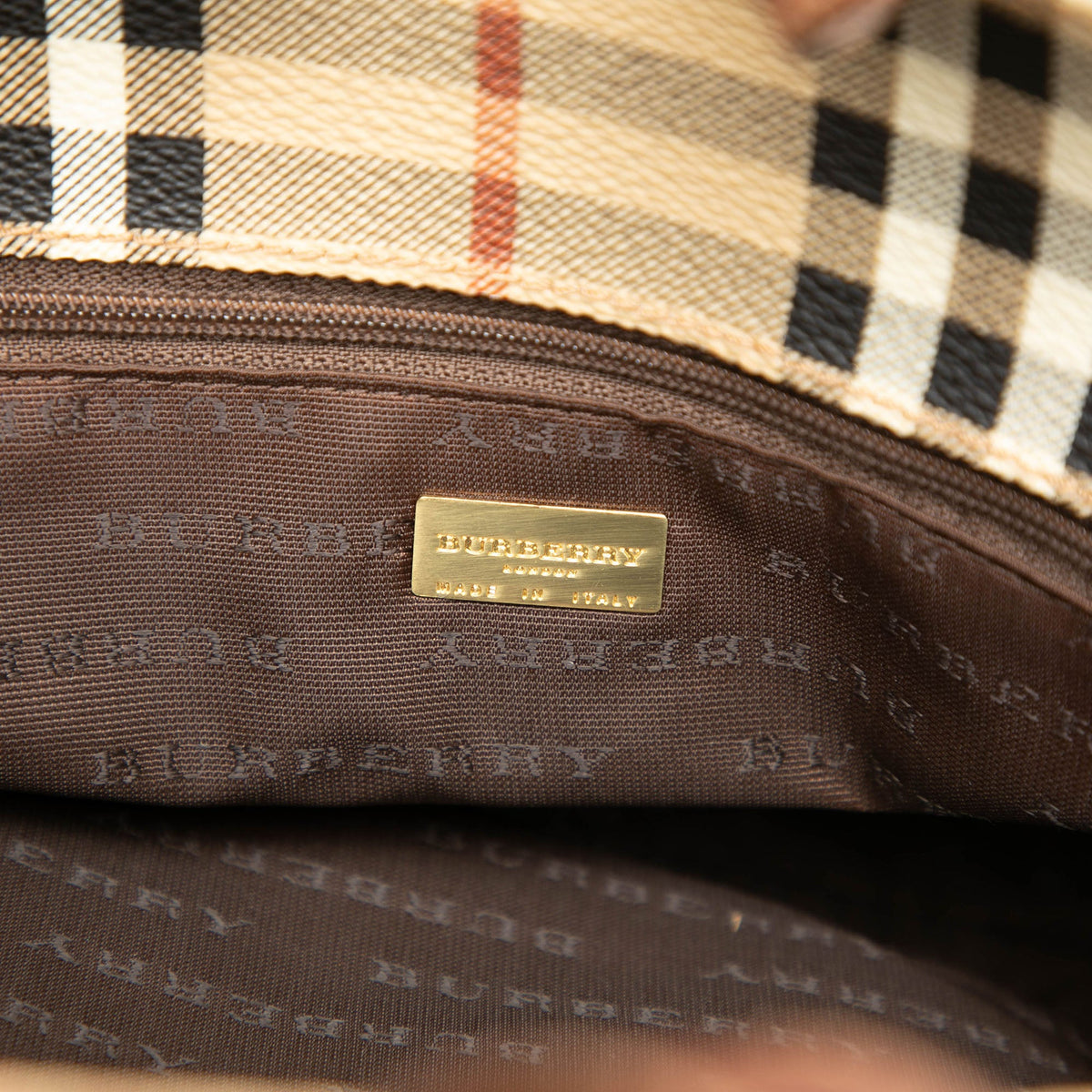 Burberry Haymarket Check Coated Canvas Tote