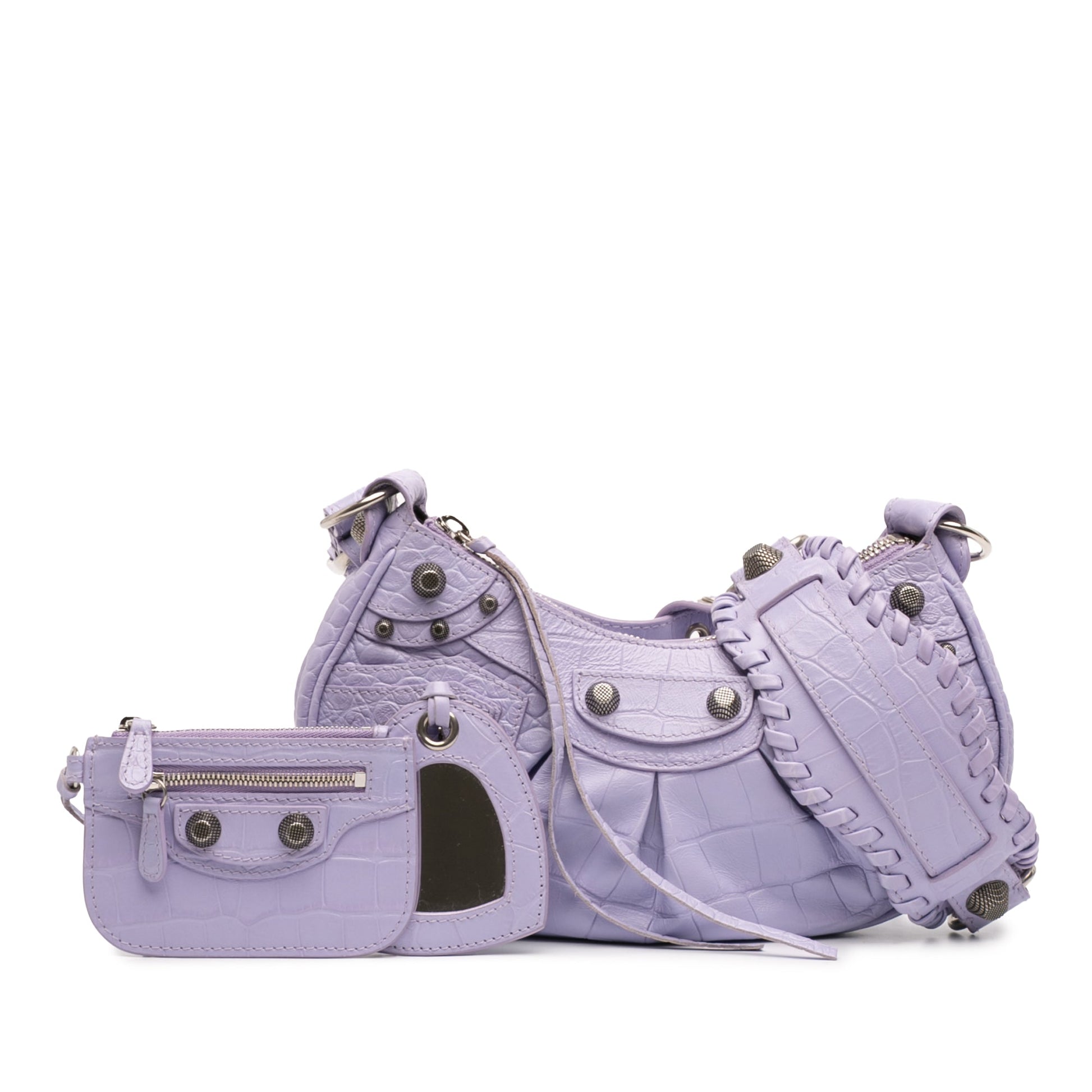 Balenciaga Croc Embossed Leather Motocross Le Cagole XS