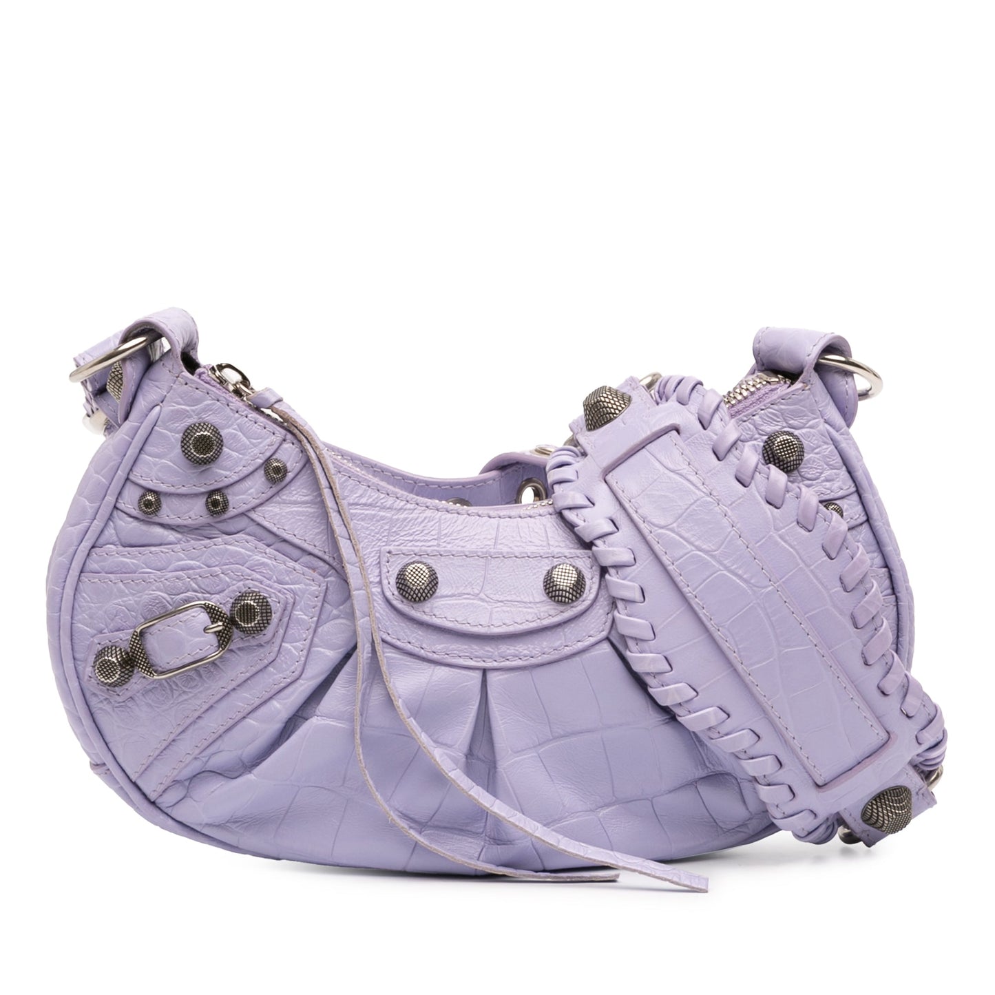 Balenciaga Croc Embossed Leather Motocross Le Cagole XS