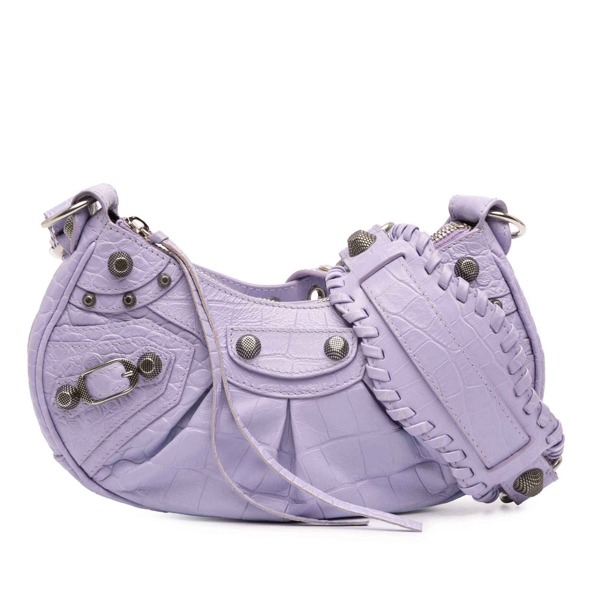 Balenciaga Croc Embossed Leather Motocross Le Cagole XS