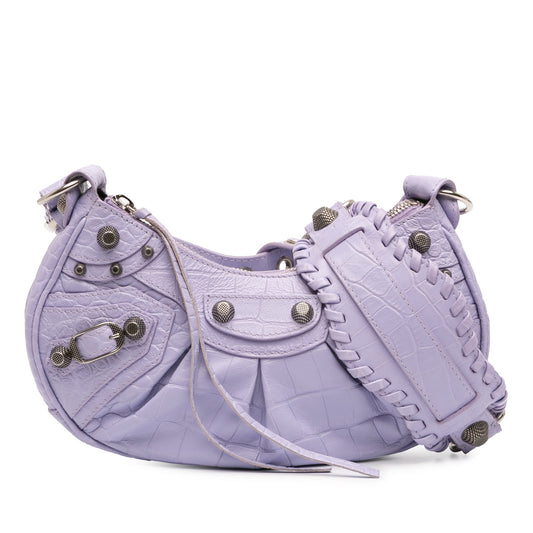 Balenciaga Croc Embossed Leather Motocross Le Cagole XS
