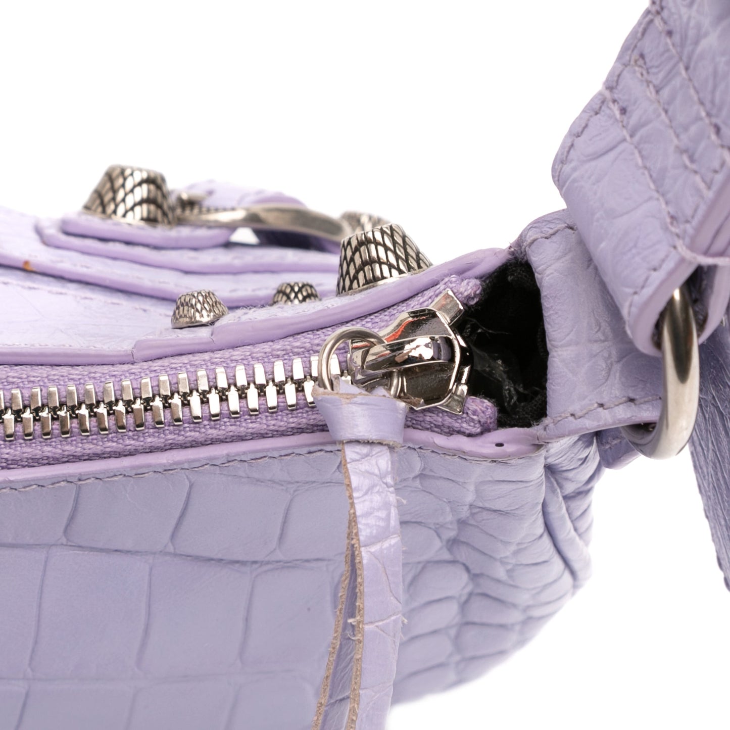 Balenciaga Croc Embossed Leather Motocross Le Cagole XS