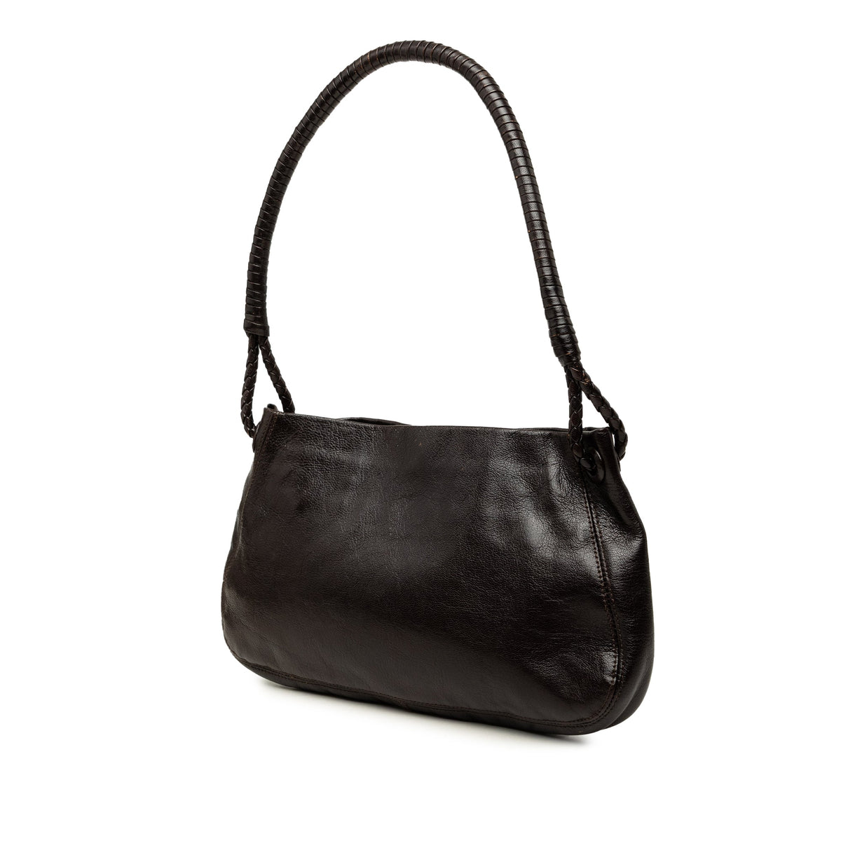 Bottega Veneta Intrecciato Trimmed Nappa Shoulder Bag — Brown