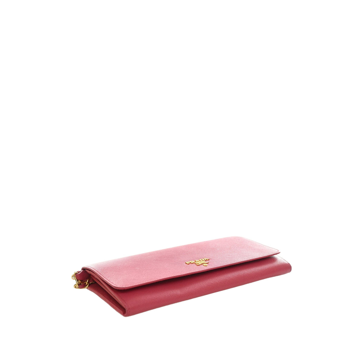 Prada Saffiano Wallet On Chain — Pink