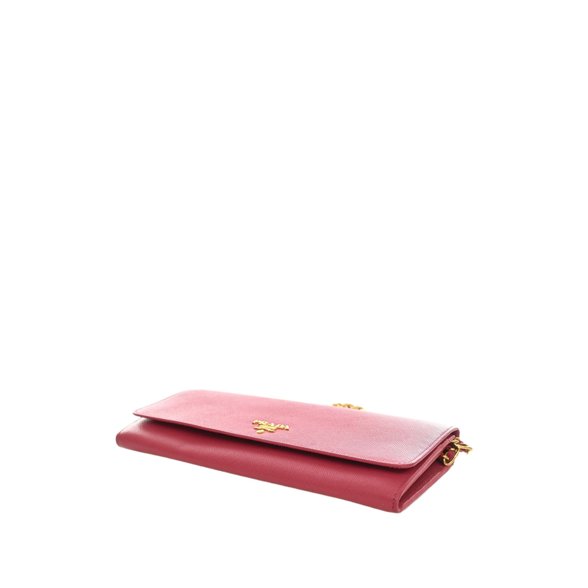 Prada Saffiano Wallet On Chain — Pink