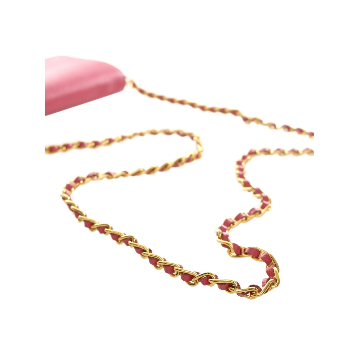 Prada Saffiano Wallet On Chain — Pink