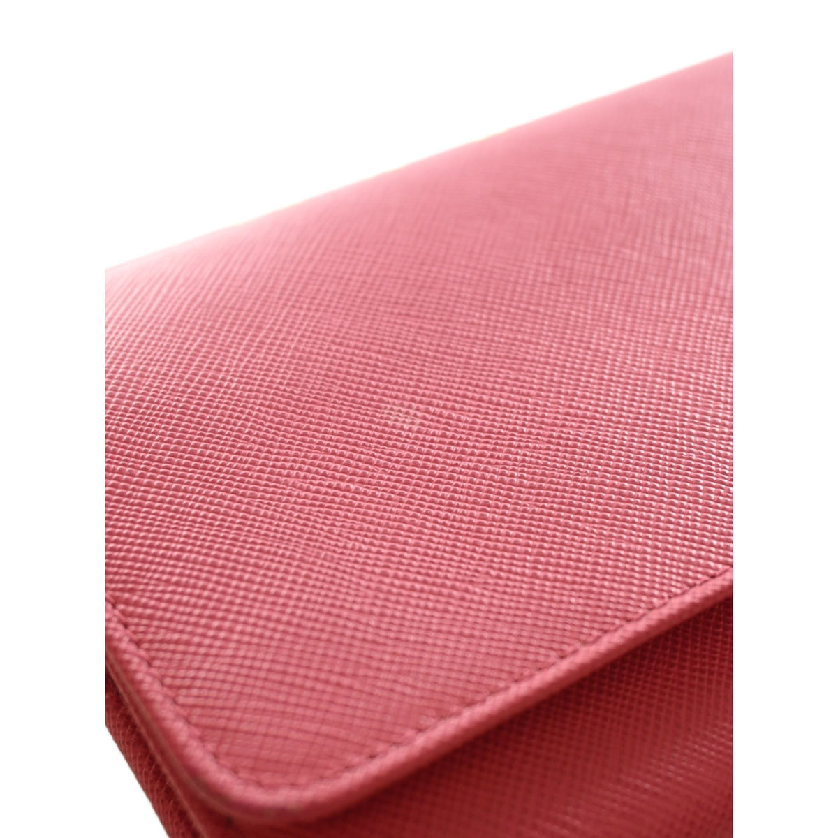 Prada Saffiano Wallet On Chain — Pink