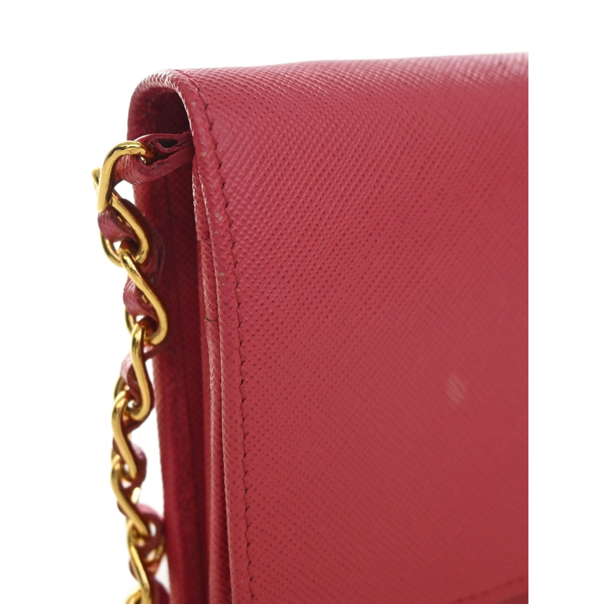 Prada Saffiano Wallet On Chain — Pink