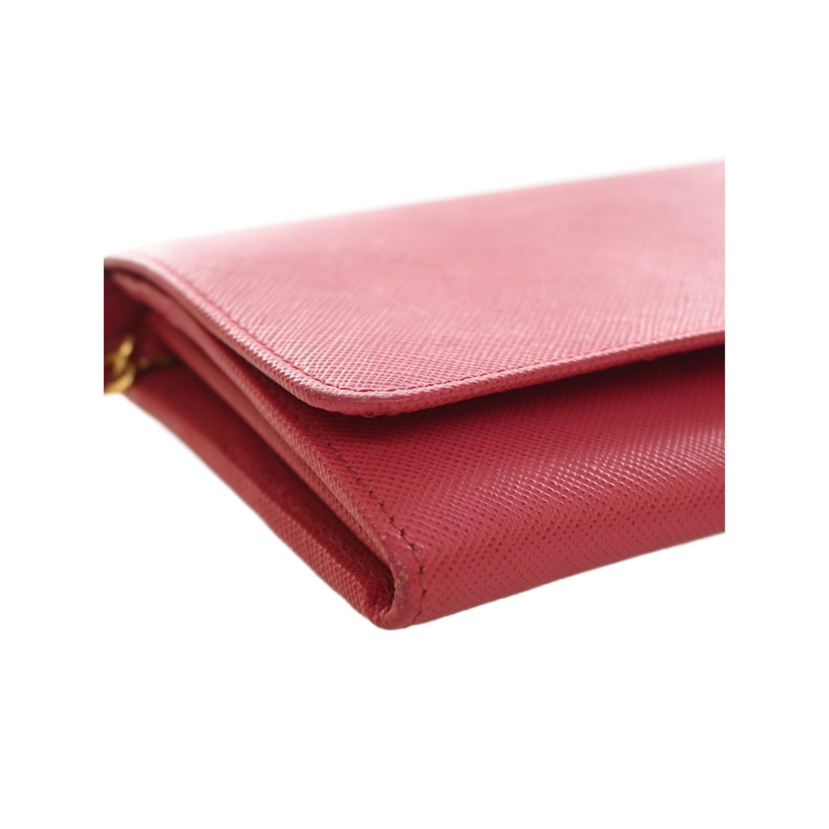 Prada Saffiano Wallet On Chain — Pink