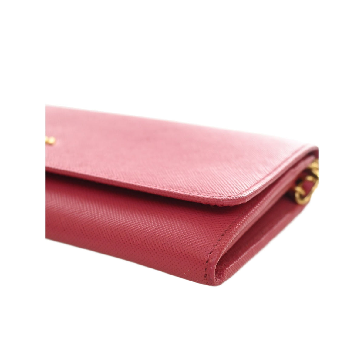 Prada Saffiano Wallet On Chain — Pink