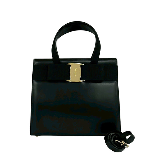 Ferragamo Leather Vara Bow Satchel