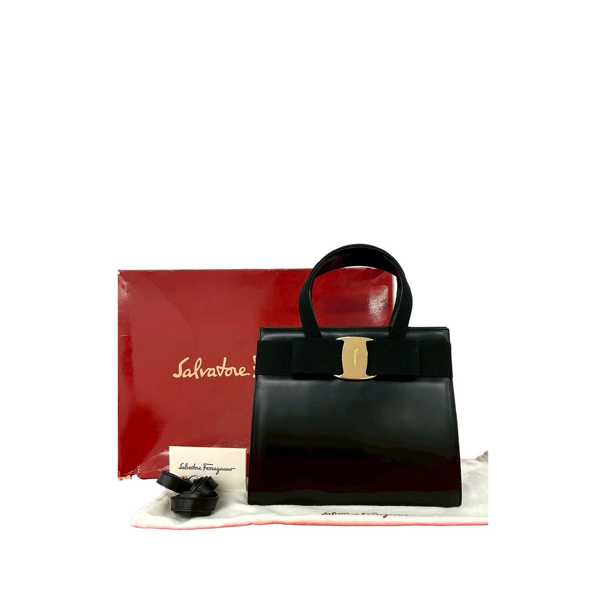 Ferragamo Leather Vara Bow Satchel