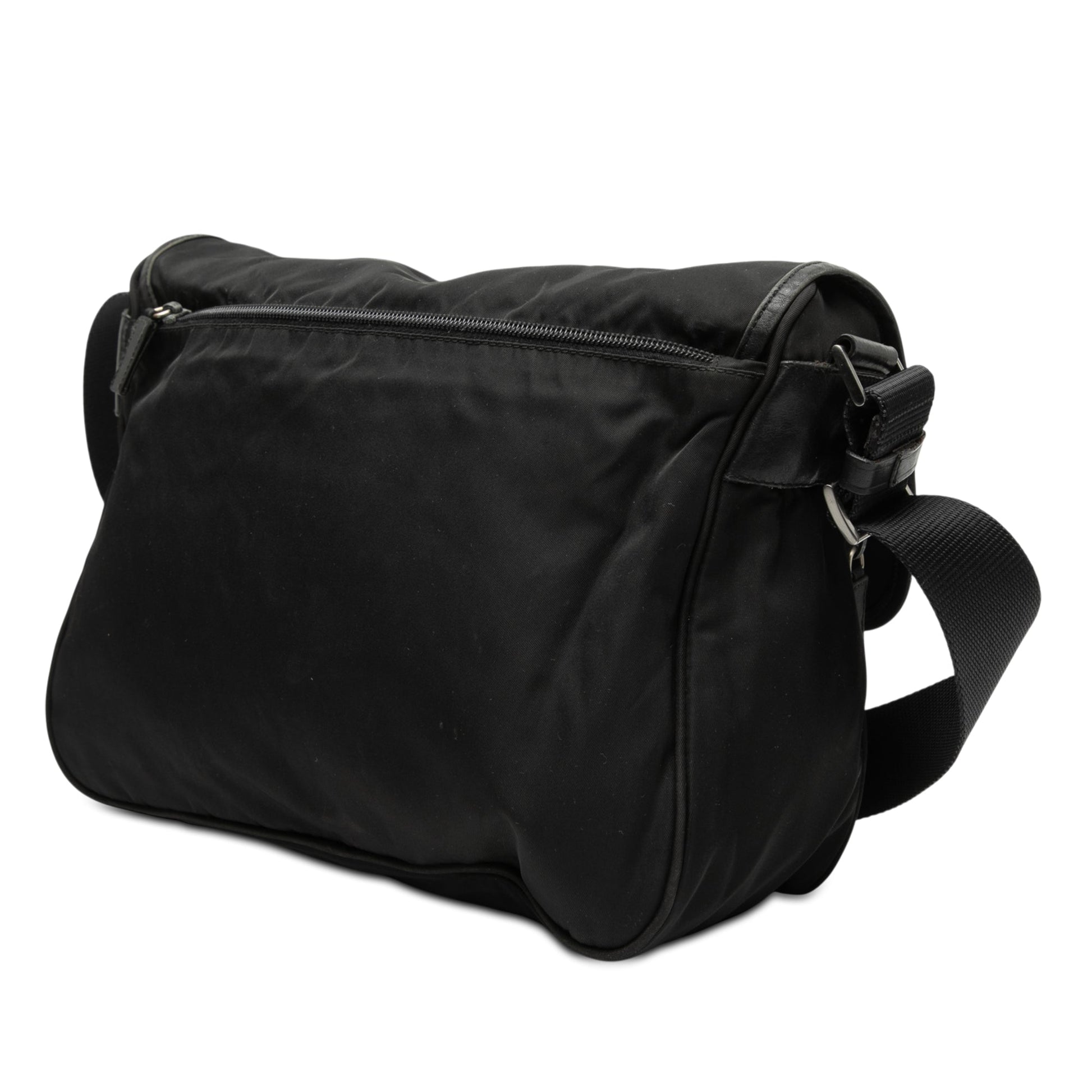 Prada Tessuto Double Buckle Messenger Bag