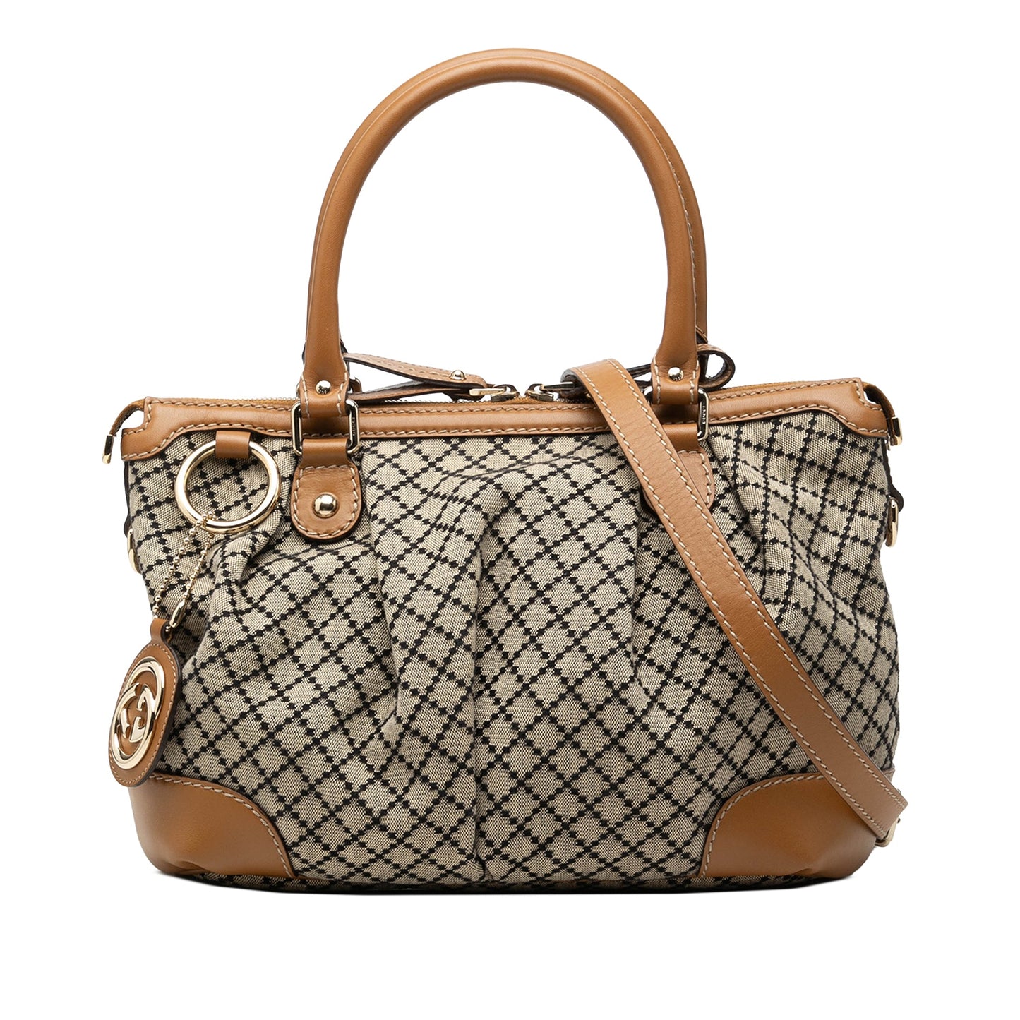 Gucci Diamante Canvas Sukey Satchel