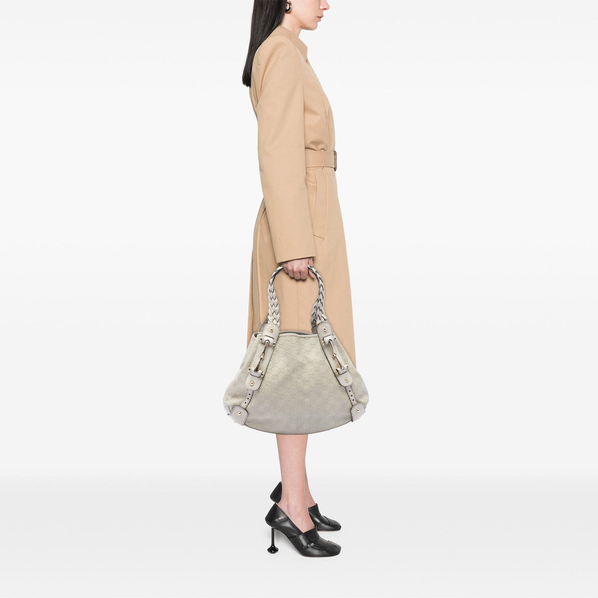 Gucci Small Guccissima Horsebit Pelham Shoulder Bag