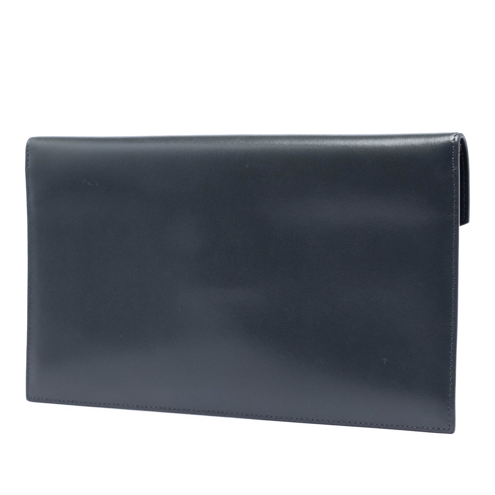 Saint Laurent Smooth Shiny Calfskin Monogram Uptown Pouch