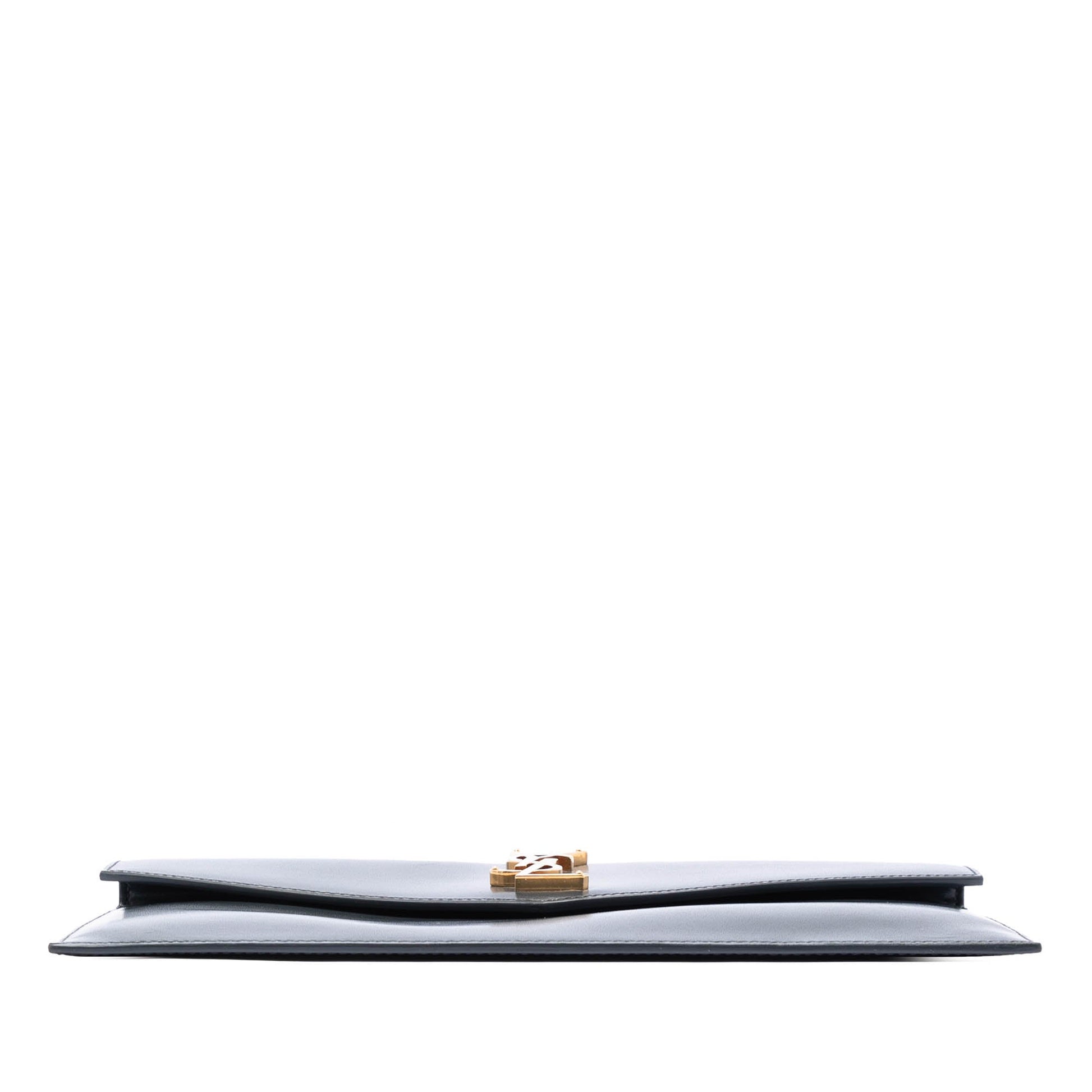 Saint Laurent Smooth Shiny Calfskin Monogram Uptown Pouch