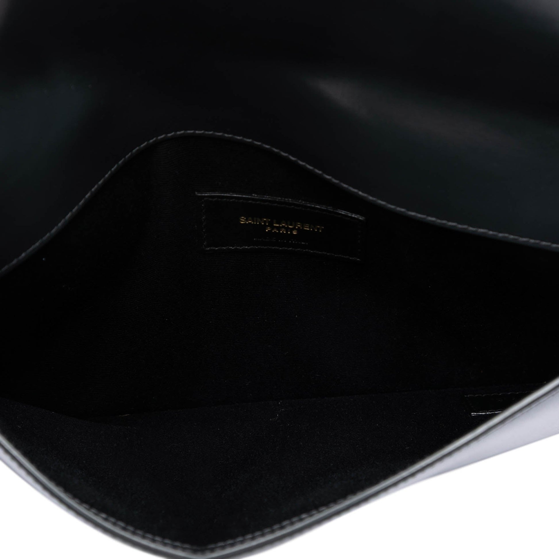 Saint Laurent Smooth Shiny Calfskin Monogram Uptown Pouch
