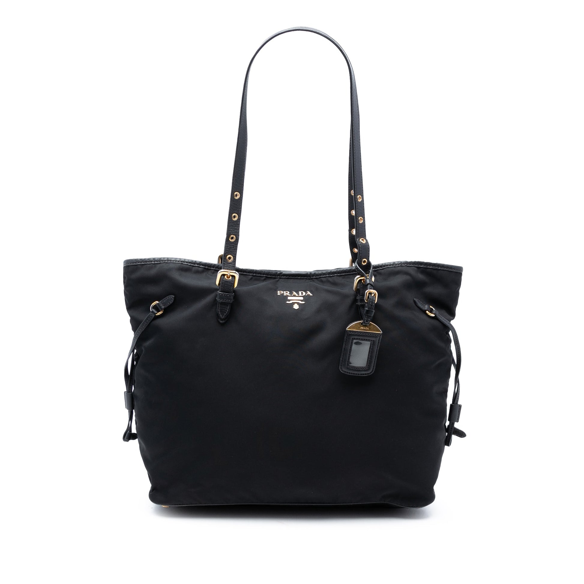 Prada Saffiano Trimmed Tessuto Tote
