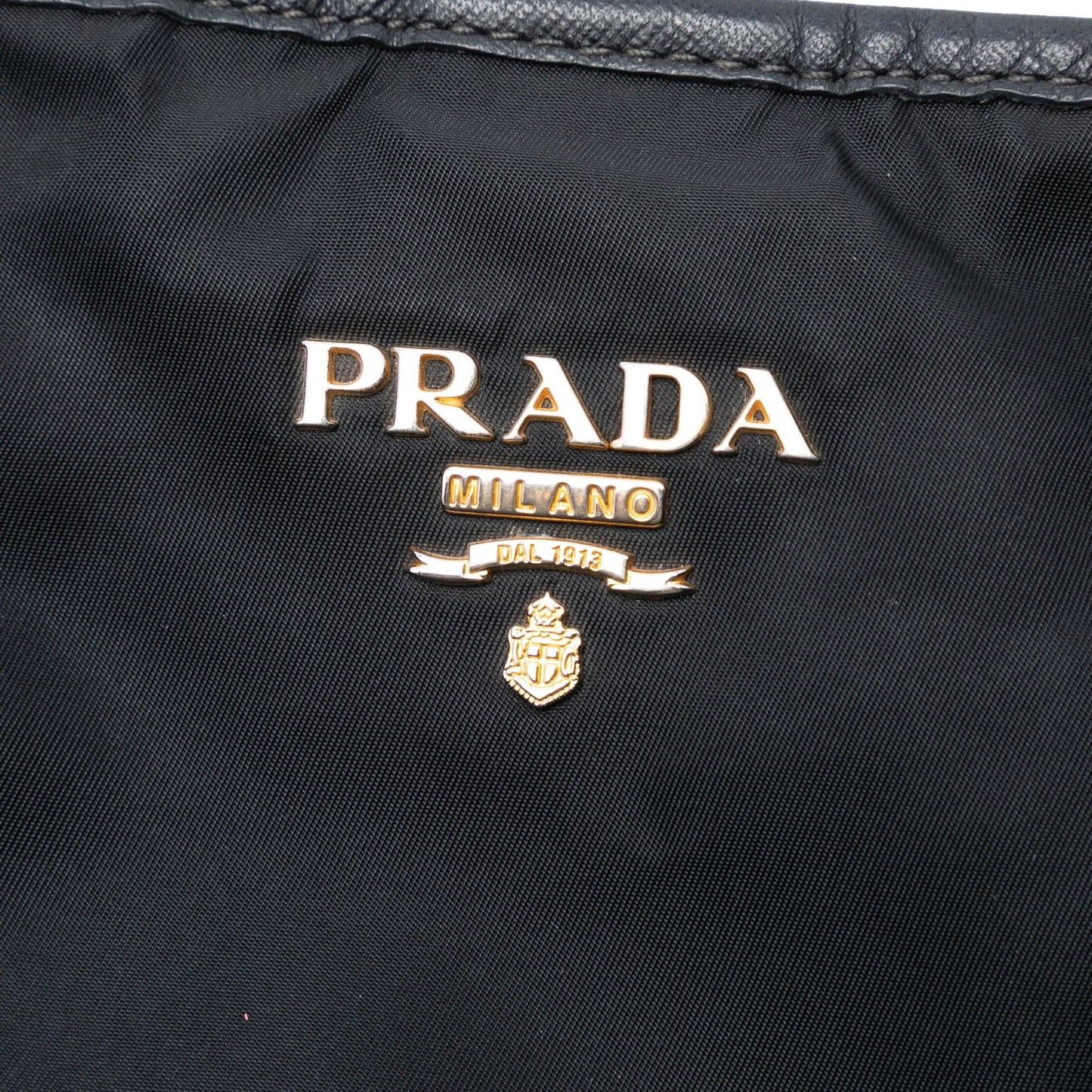 Prada Saffiano Trimmed Tessuto Tote