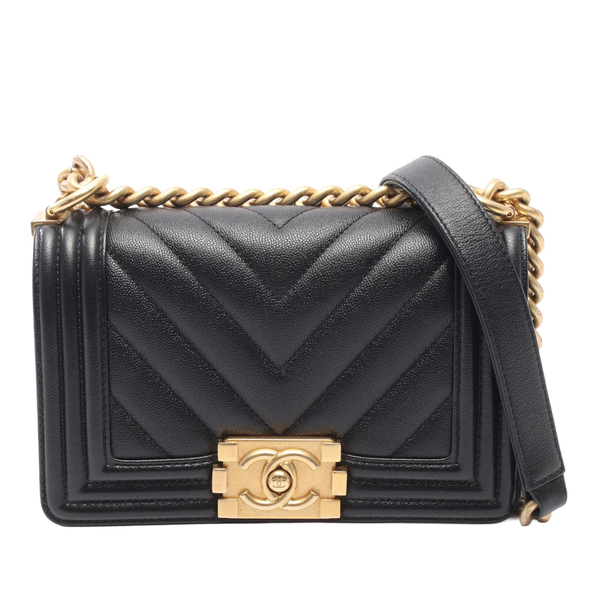 Chanel Small Chevron Caviar Boy Flap