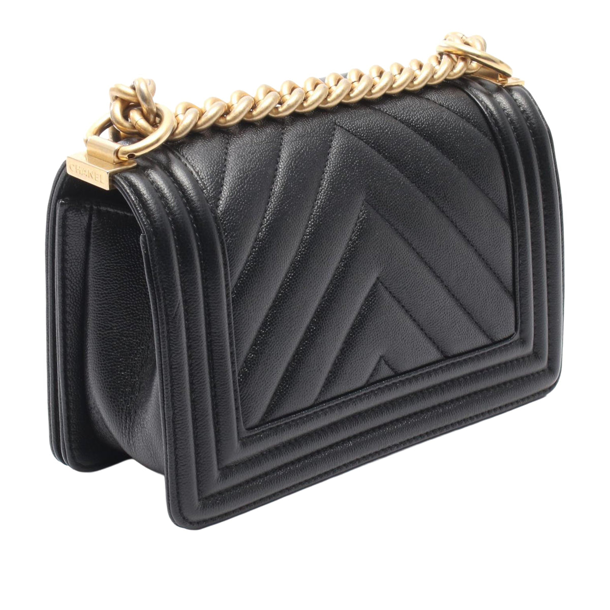 Chanel Small Chevron Caviar Boy Flap