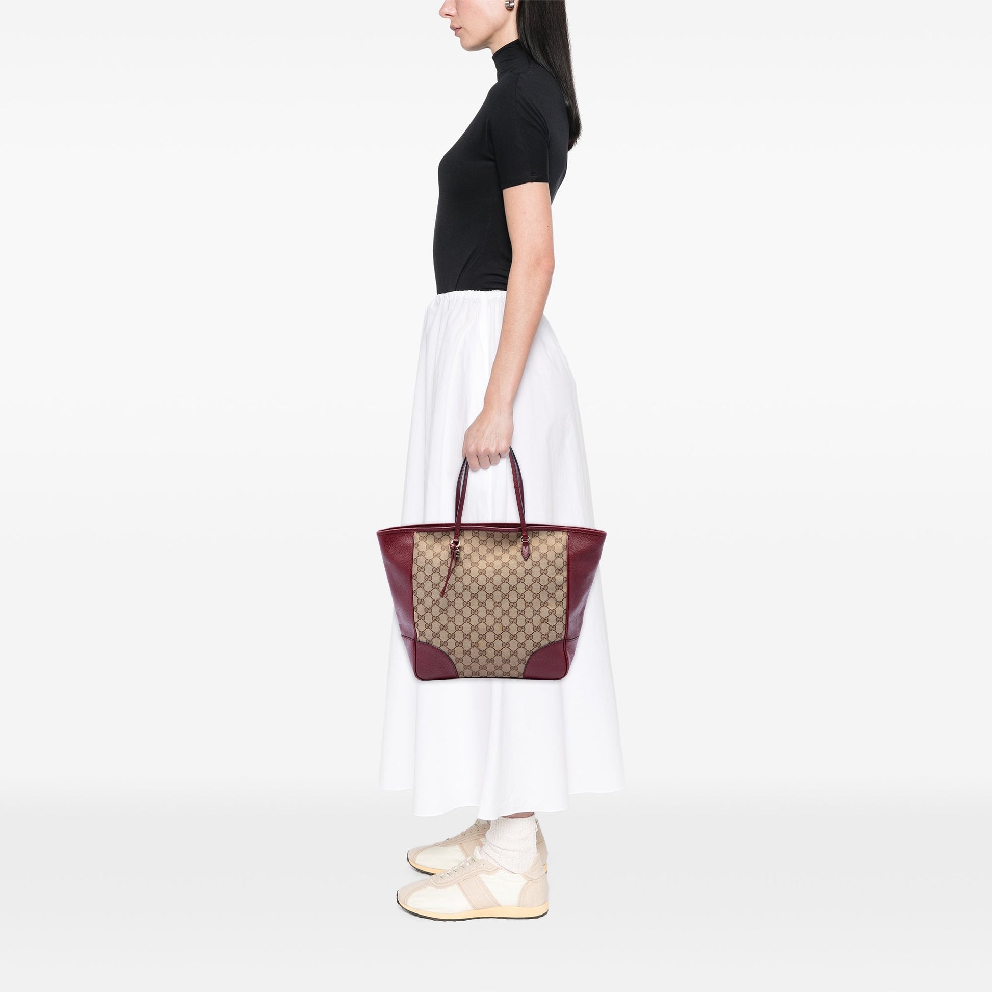 Gucci GG Canvas and Calfskin Bree Tote