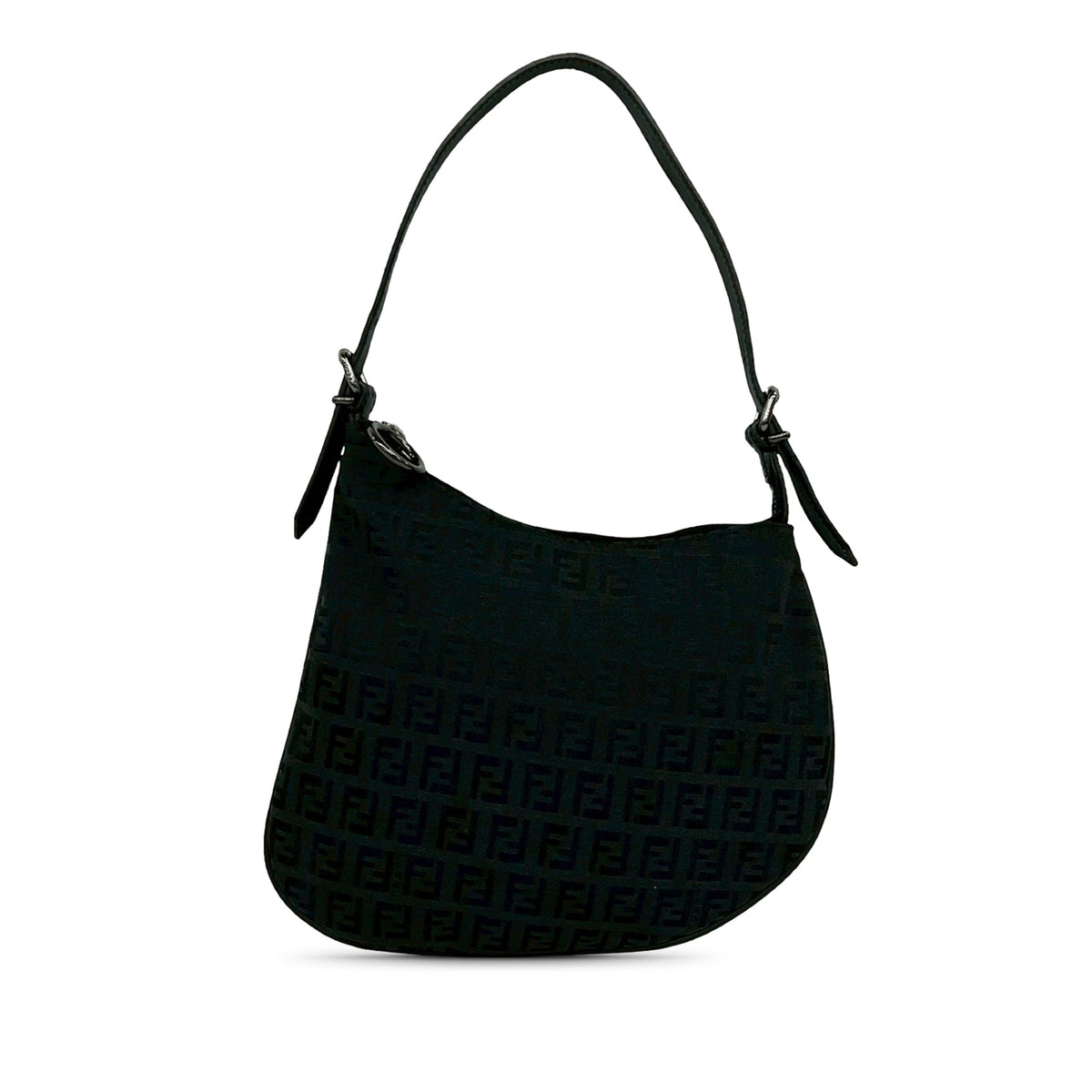Fendi Zucchino Canvas Oyster Shoulder Bag