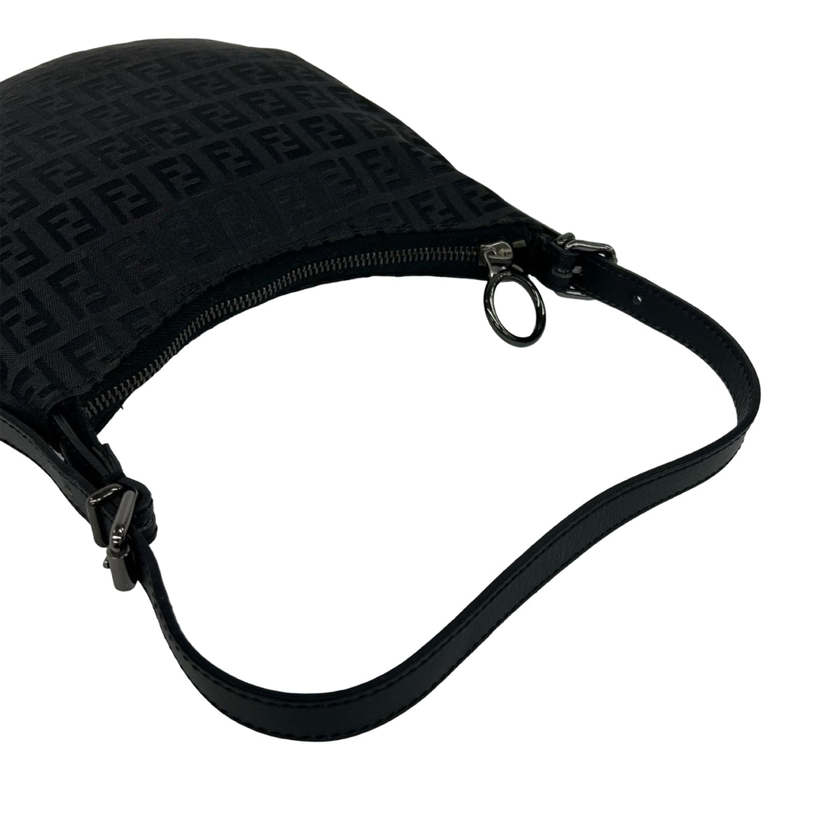 Fendi Zucchino Canvas Oyster Shoulder Bag