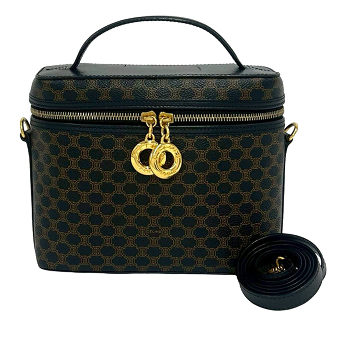 Celine Macadam Coated Canvas Vanity Bag