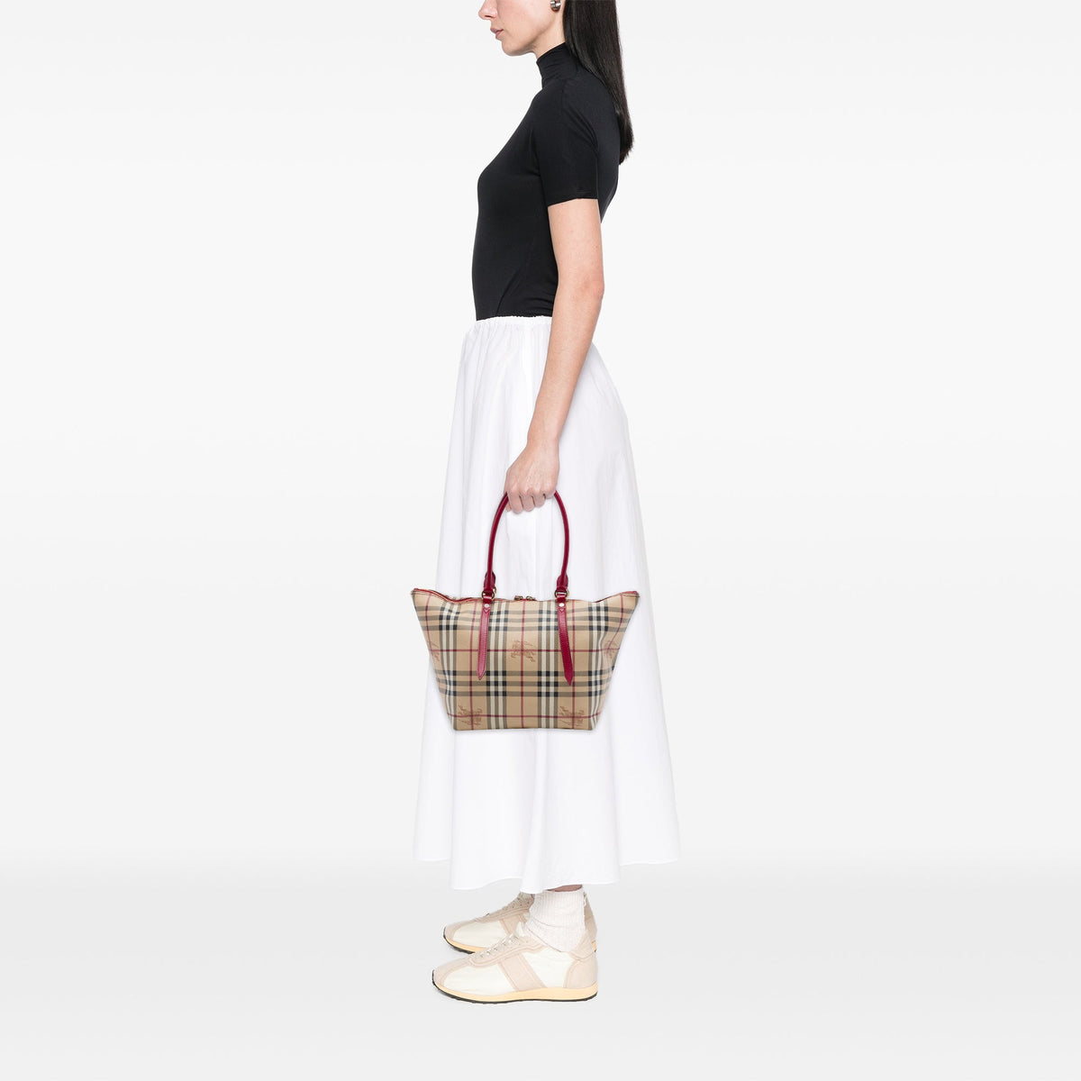 Burberry Small Haymarket Check Coated Canvas Salisbury Tote