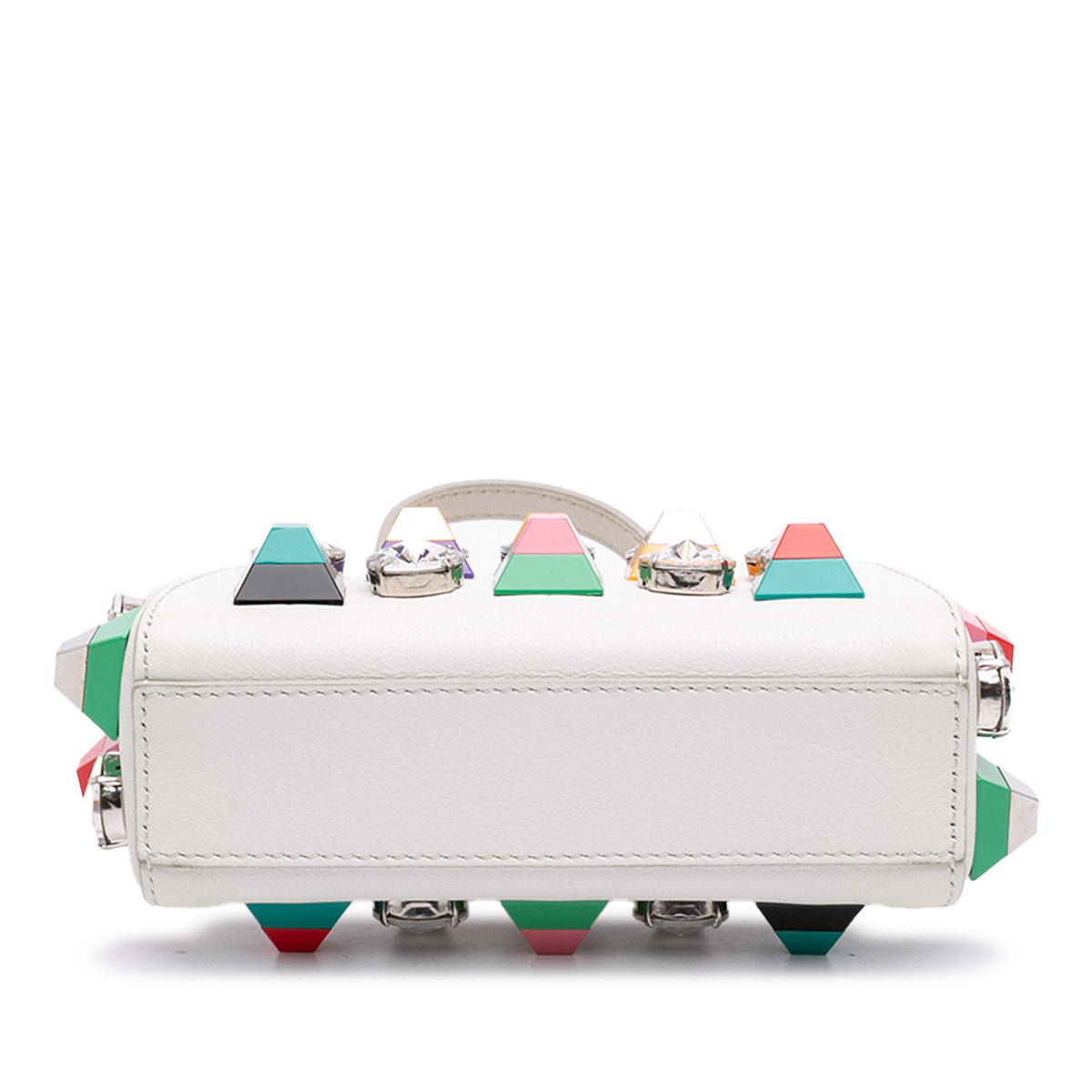Fendi Micro Studded Calfskin Peekaboo Iconic Satchel