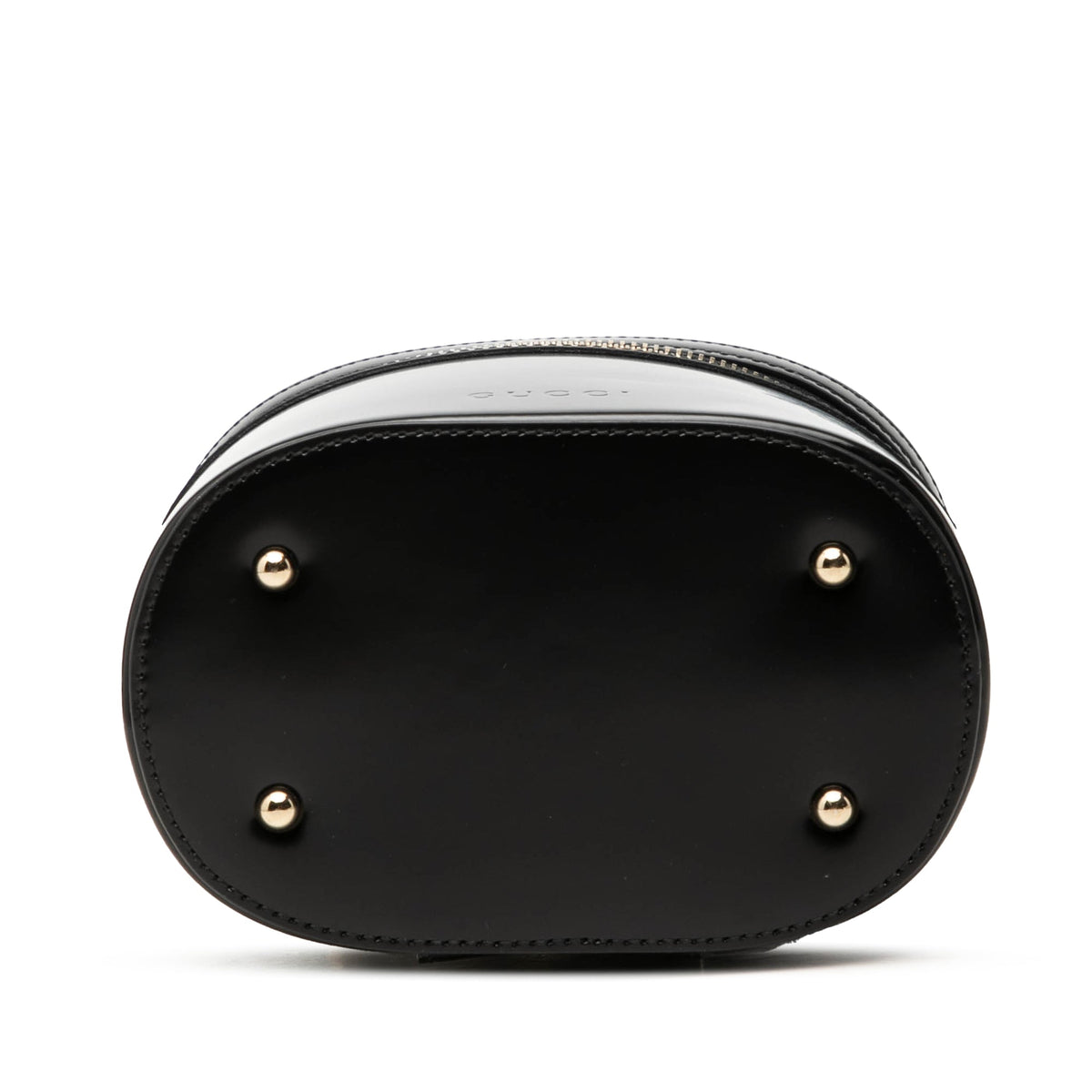 Gucci Shiny Calfskin Bamboo Vanity Bag — Black