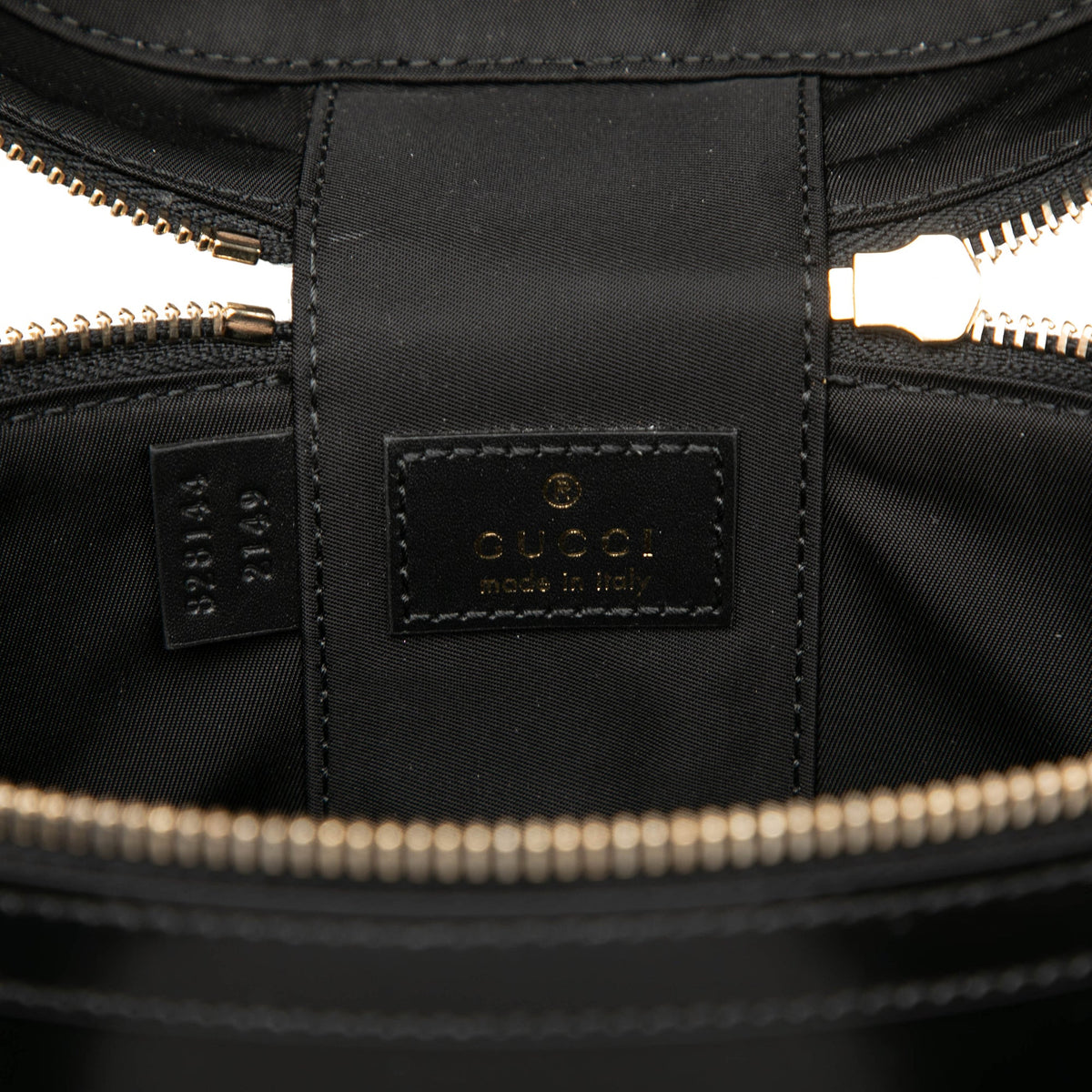 Gucci Shiny Calfskin Bamboo Vanity Bag — Black
