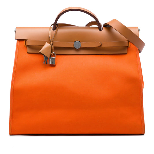 Hermès Toile Herbag Zip 39 — Orange