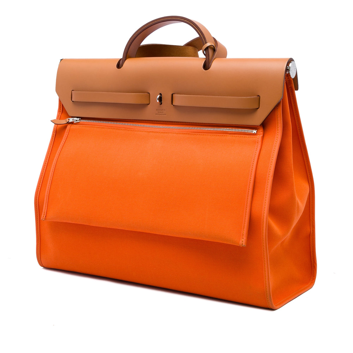 Hermès Toile Herbag Zip 39 — Orange