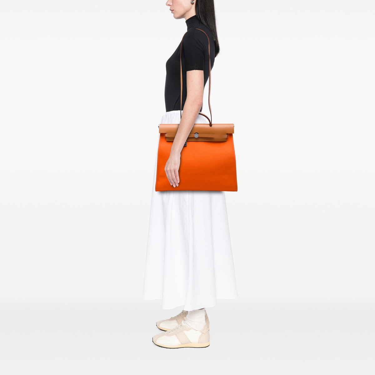Hermès Toile Herbag Zip 39 — Orange